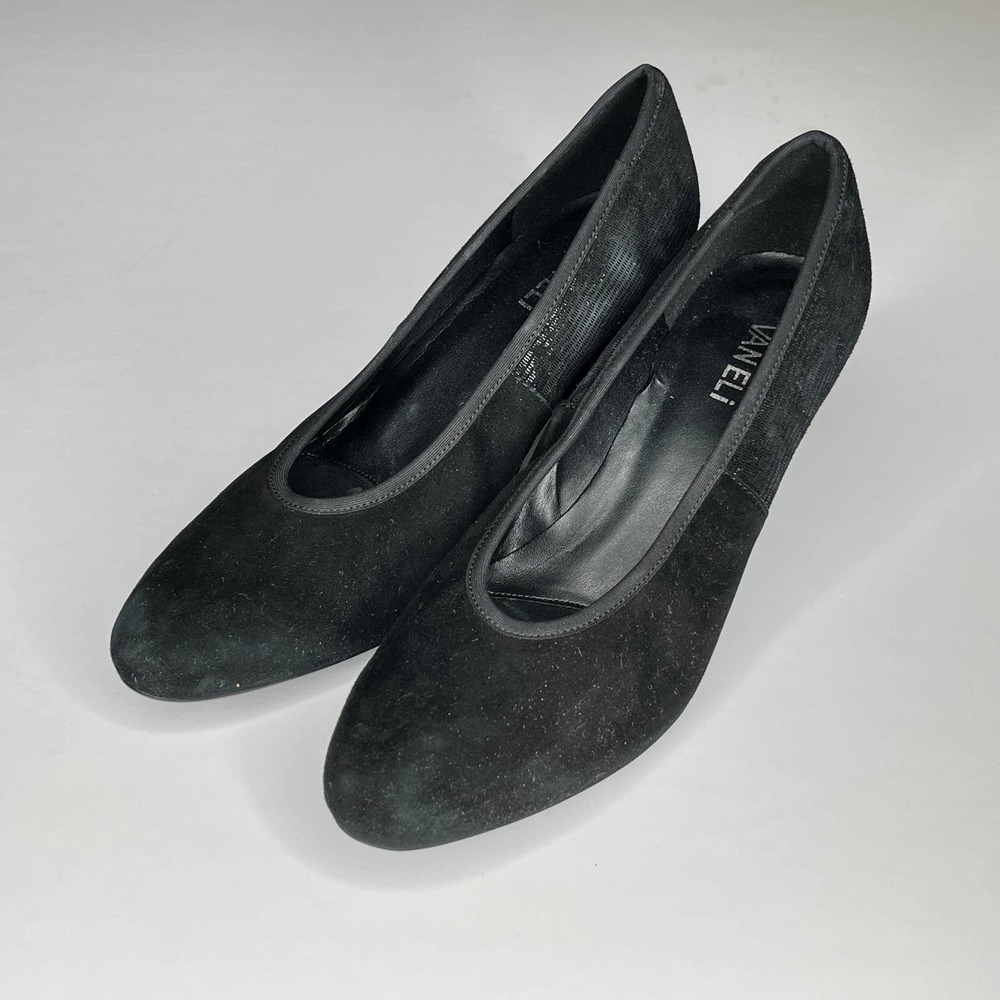 Van Eli Black Suede Pumps, 10